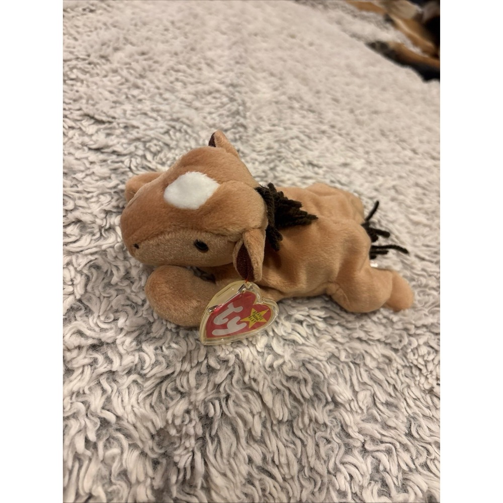 Ty Beanie Baby Derby Horse Kids OS Brown Excellent Vintage 1995 Plush Toy‎